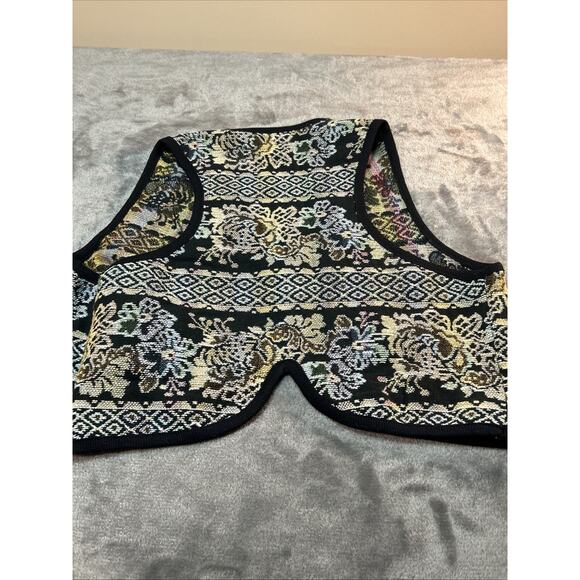 Vintage Western Tapestry Vest Women's Sz M Woven Pattern Folk Boho Earthy - Picture 7 of 8